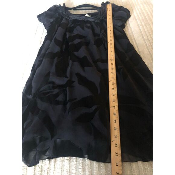 Studio M features short, puffed sleeves and a ruffled neckline Silk SZ L - Picture 7 of 9